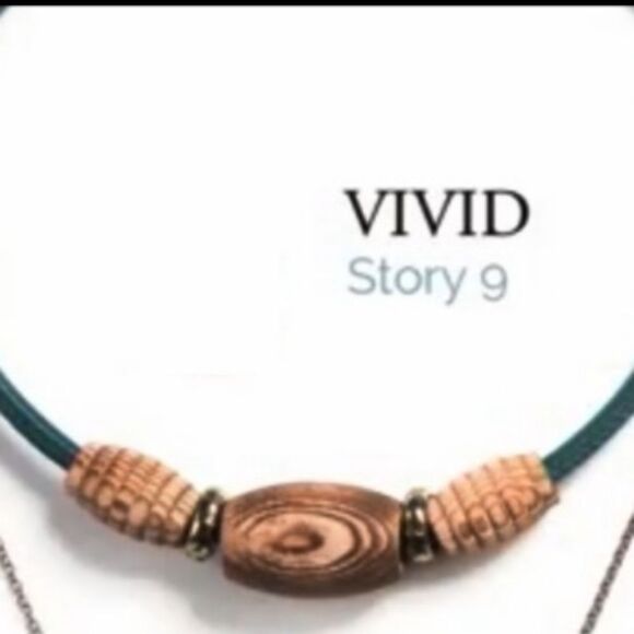 Sabika Winter 2017 Vivid Choker Leather Band Wood Elements, Heart Stamped Rings - Picture 7 of 7
